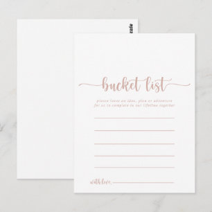 Rose Gold Calligraphy Simple Bucket List Cards Postkarte