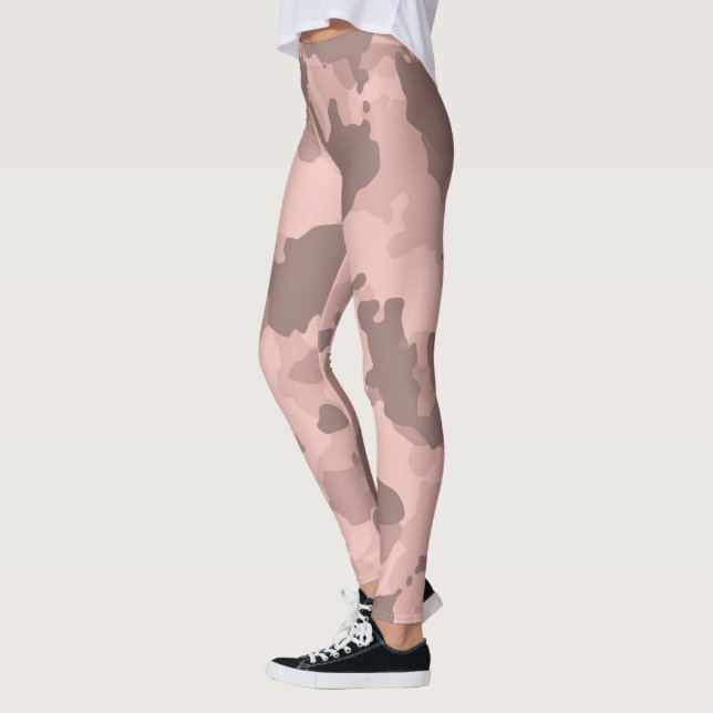 Rose Gold Camouflage Camouflage Muster Militär Leggings (Links)