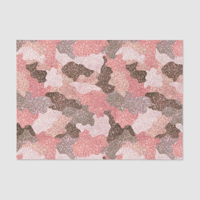 Rose Gold Camouflage Imitate Glitzer Camouflage Gl Seidenpapier (Vorderseite)