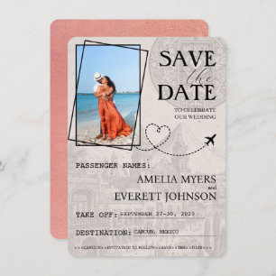 Rose Gold Cancun Pass Save the Date