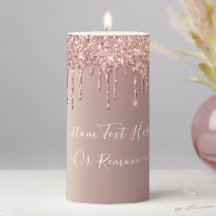 Rose Gold Candle Glitzer Tropfen - Benutzerdefinie