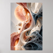 Rose Gold Celestial Flow Surreal Abstraktes Wandku