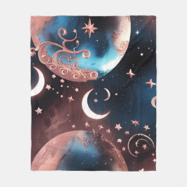 Rose Gold Celestial Moon Blanket – Luxury Seamless Fleecedecke