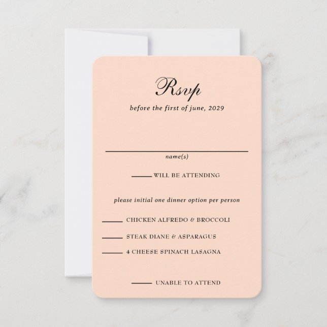 Rose Gold Celestial Wedding RSVP Karte (Vorderseite)