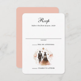 Rose Gold Celestial Wedding RSVP Karte