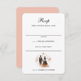 Rose Gold Celestial Wedding RSVP Karte