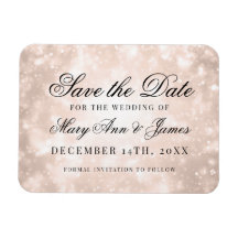 Rose Gold Champagne Bokeh Elegant Save the Date