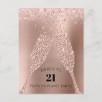 Rose Gold Champagne Toast 21. Geburtstag