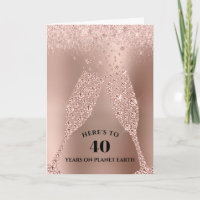 Rose Gold Champagne Toast 40. Geburtstag