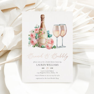 Rose Gold Champagner-Brunch & Bubbly Brautjungfern Folieneinladung