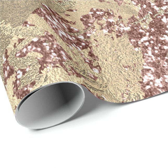 Rose Gold Champaigne Marbella Glitzer Parco Civico Geschenkpapier (Rolleneckpunkt)