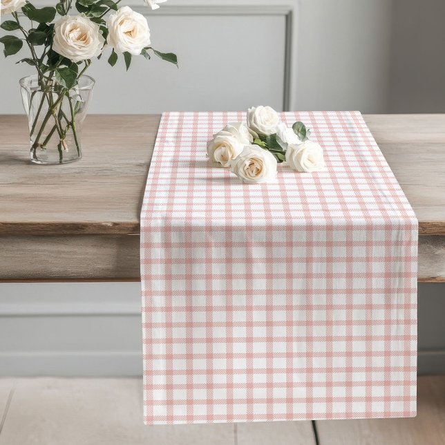 Rose Gold Checkered Runner for Glam Tablescape Großer Tischläufer (Rose Gold Checkered Runner for Glam Tablescape)