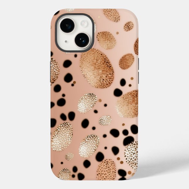 Rose Gold Cheetah Glitzer iPhone Mate Tough Case (Rückseite)
