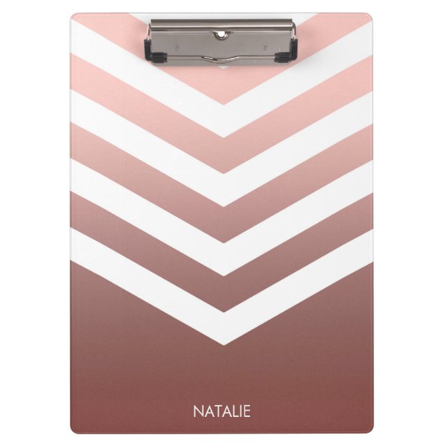 Rose Gold Chevrons Klemmbrett (Vorderseite)