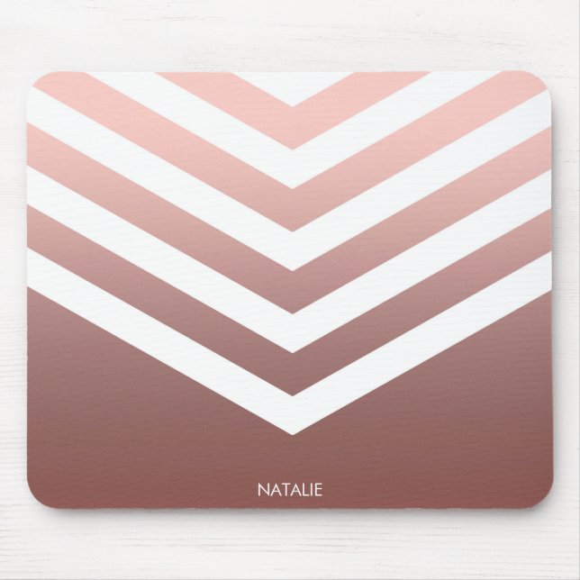 Rose Gold Chevrons Mousepad (Vorne)