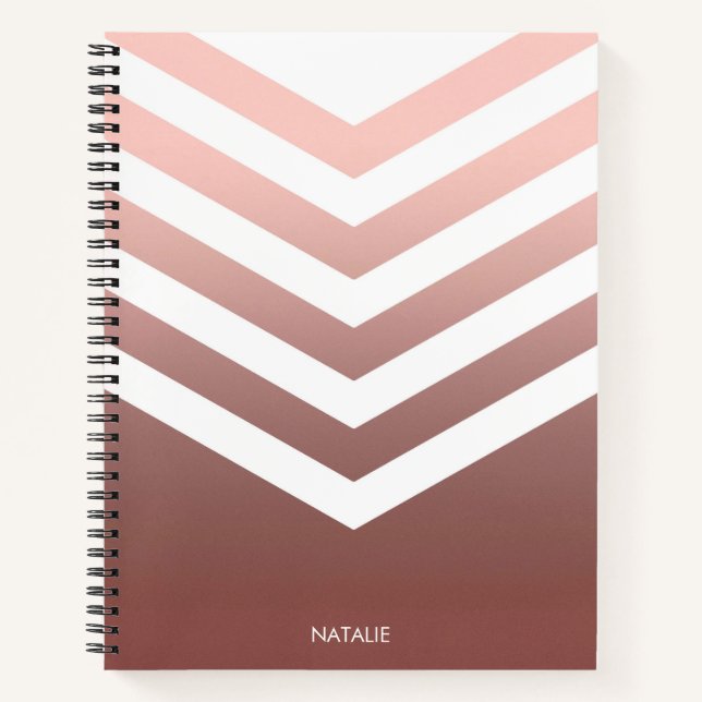 Rose Gold Chevrons Notizbuch (Vorderseite)