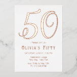 Rose Gold Chic 50. Geburtstagsparty Einladung<br><div class="desc">Rose Gold Chic 50. Geburtstag Party Foil Einladung. Einfach mit Ihren persönlichen Daten personalisieren.</div>