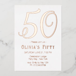 Rose Gold Chic 50. Geburtstagsparty Einladung
