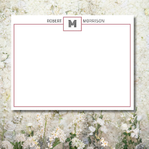 Rose Gold Chic Monogramm Briefkarte Einladung