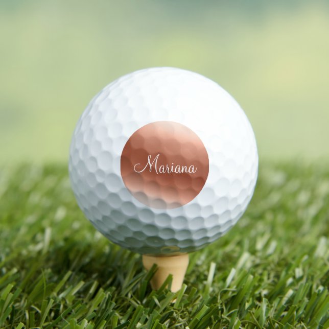 Rose Gold Chic Personalisiert Golfball (Insitu T-Shirt)
