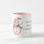 Rose Gold Christmas Snowman Tasse<br><div class="desc">Rose Gold Christmas Snowman</div>
