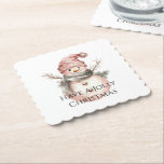 Rose Gold Christmas Snowman Untersetzer<br><div class="desc">Rose Gold Christmas Snowman</div>