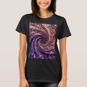 Rose Gold Chrom & Königlich Violett Mosaik Wirbel  T-Shirt