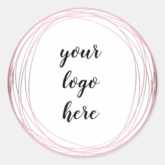 Rose Gold Circle Rings Border Glitzer Custom Runder Aufkleber (Vorderseite)