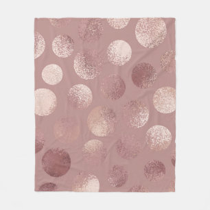 Rose Gold Circles: Vintage Abstrakte Fleecedecke
