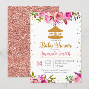 Rose Gold Circus Babydusche Einladung
