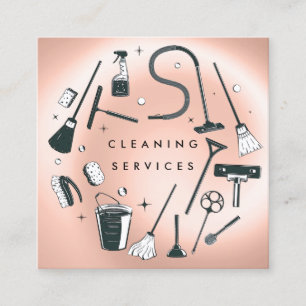 Rose Gold Clearing Services Square  Quadratische Visitenkarte
