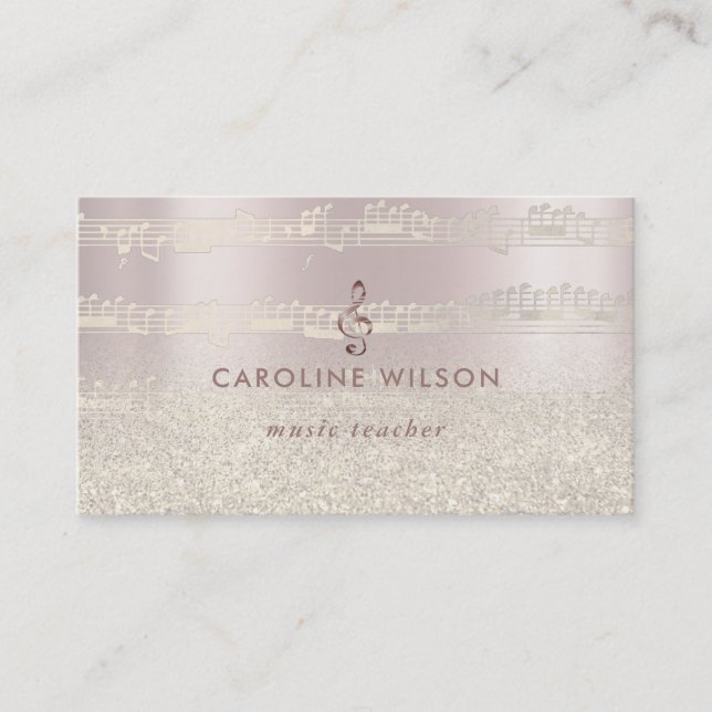 Rose Gold Clemente und Imitat Glitzer Visitenkarte (Vorderseite)