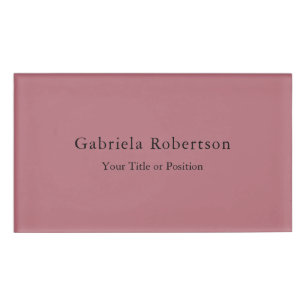 Rose Gold Color Beruflich Trendy Moderne Schlicht Namenschild