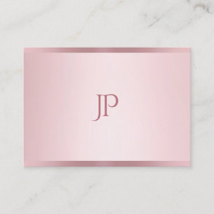 Rose Gold Color Modern Monogram Einfache Vorlage Visitenkarte