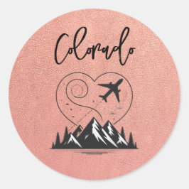 Rose Gold Colorado Pass Runder Aufkleber