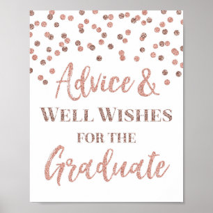 Rose Gold Confetti Beratung für Graduate Sign Poster