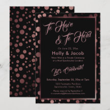 Rose Gold Confetti Blasen schwarz halten und halte