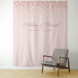 Rose Gold Confetti Blush Pink Foto Stand Hintergru Wandteppich