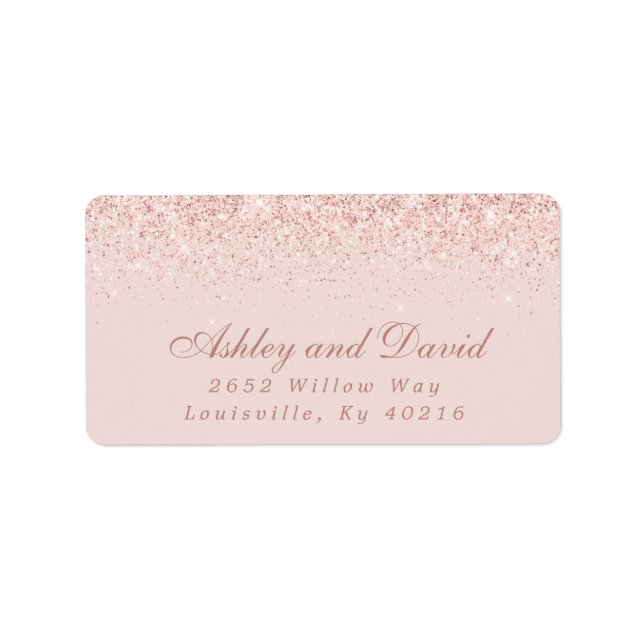 Rose Gold Confetti Blush Pink Moderne Adresse Adressaufkleber (Vorne)