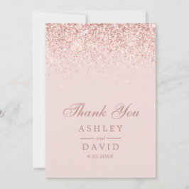 Rose Gold Confetti Blush Pink Moderne Hochzeit Dankeskarte