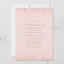 Rose Gold Confetti Blush Pink Moderne Hochzeit