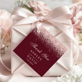 Rose Gold Confetti Burgund Moderne Hochzeit Geschenkanhänger