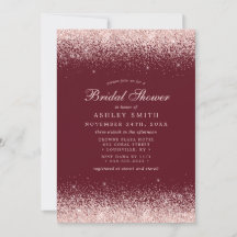 Rose Gold Confetti Burgund Modernes Brautparty