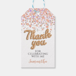 Rose Gold Confetti Gift Tags Geschenkanhänger
