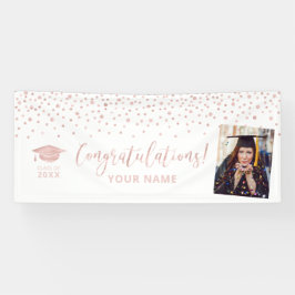 Rose Gold Confetti Gratulation Abschluss Banner