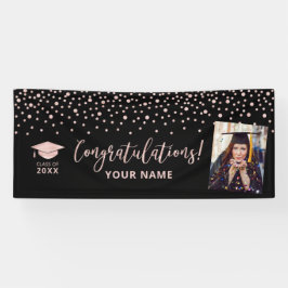 Rose Gold Confetti Herzlichen Glückwunsch Abschlus Banner