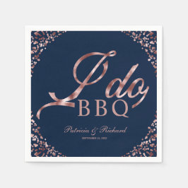 Rose Gold Confetti Navy I GRILLEN Engagement Parte Serviette