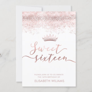 Rose gold confetti ombre tiara Einladung