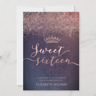 Rose gold confetti ombre tiara Einladung