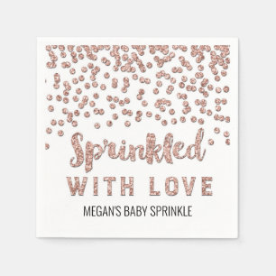 Rose Gold Confetti Sprinkler mit Liebe Serviette